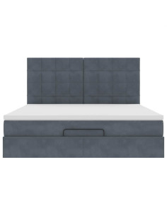Struttura Letto Pouf con Materassi 160x200 cm in Velluto