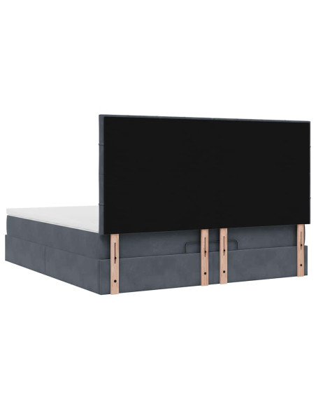 Struttura Letto Pouf con Materassi 160x200 cm in Velluto