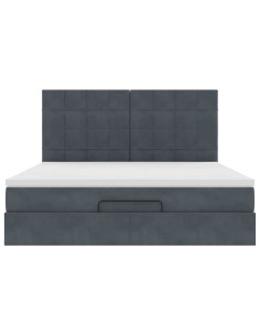 Struttura Letto Pouf con Materassi 160x200 cm in Velluto 2