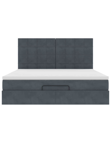 Struttura Letto Pouf con Materassi 160x200 cm in Velluto