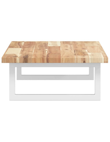 Ripiano a Parete per Lavabo in Acciaio e Massello di Acacia