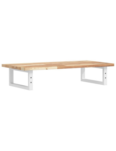 Ripiano a Parete per Lavabo in Acciaio e Massello di Acacia