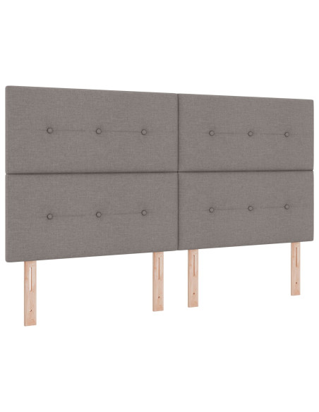 Letto Box Spring con Materasso Tortora Super King in Tessuto