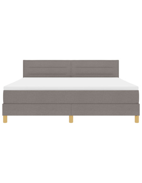 Letto con Box Spring e Materasso Tortora 180x200 cm Tessuto