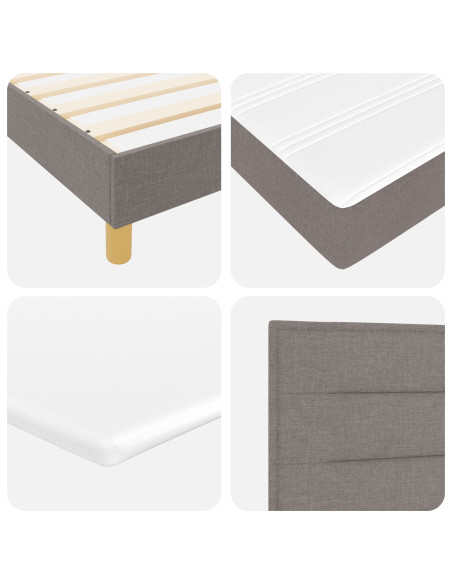 Letto con Box Spring e Materasso Tortora 180x200 cm Tessuto
