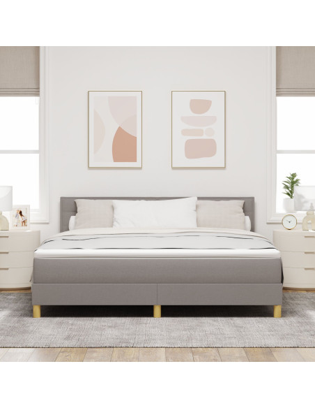 Letto con Box Spring e Materasso Tortora 180x200 cm Tessuto
