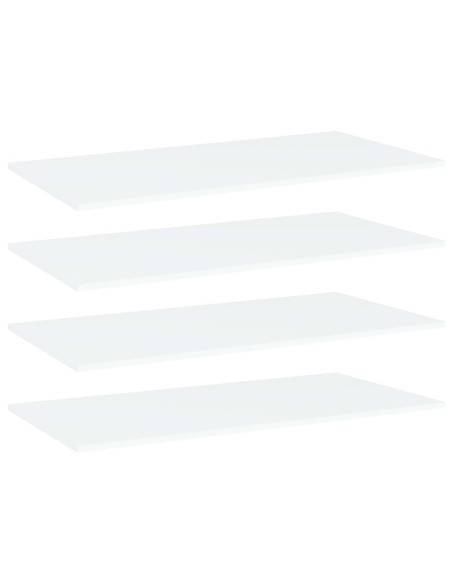 Ripiani per Libreria 4pz Bianchi 80x20x1,5 cm Legno Multistrato
