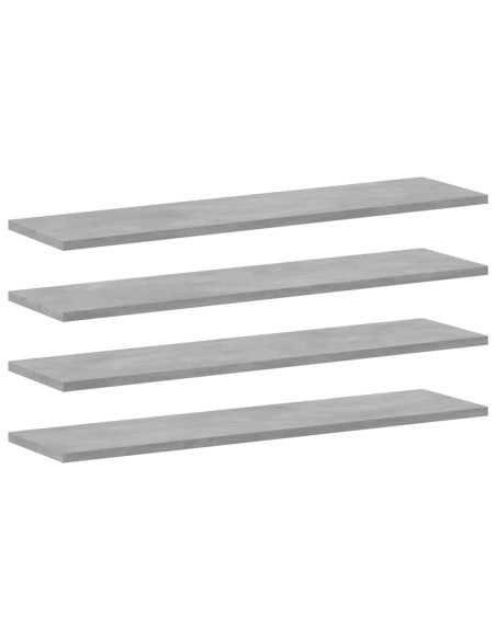 Ripiani per Libreria 4pz Grigio Cemento 80x20x1,5cm Multistrato