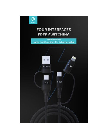 CAVO CARICA RAPIDA 4IN1 MAX 60W 1.5M
