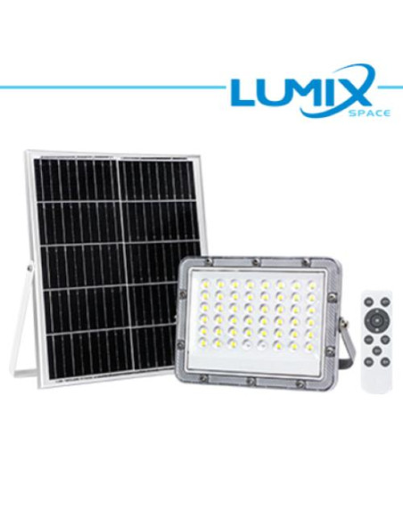 GRIGIO PROIETTORE SOLARE LED 100W + CREPUSCOLARE