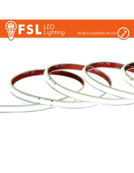 LUCE FREDDA - 6500K STRISCIA LED COB 5METRI - IP65 6500K 24V 15W/M 1500LM/M