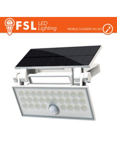 BIANCO FARO DA ESTERNO SOLARE CON SENSORE DI MOVIMENTO 60W (6 LED)