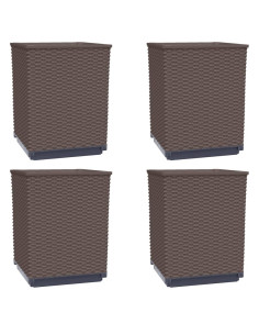Fioriere 4 pz Marroni 30x30x37 cm in Polipropilene