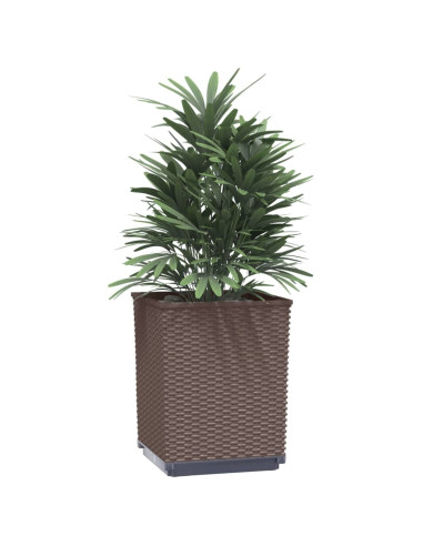 Fioriere 4 pz Marroni 30x30x37 cm in Polipropilene