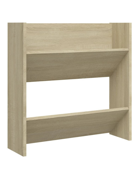 Scarpiere a Muro 2pz Rovere Sonoma 60x18x60cm Legno Multistrato