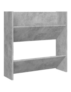 Scarpiera a Muro Grigio Cemento 60x18x60cm in Legno Multistrato