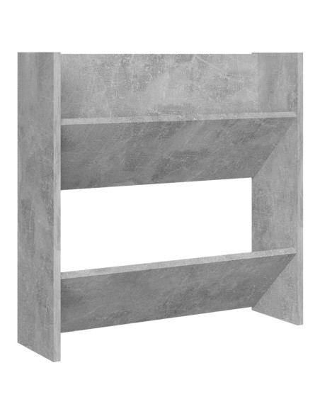 Scarpiera a Muro Grigio Cemento 60x18x60cm in Legno Multistrato