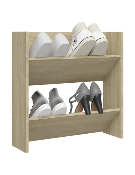 Scarpiera a Muro Rovere Sonoma 60x18x60 cm in Legno Multistrato