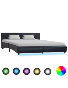 Giroletto con LED Nero in Similpelle 180x200 cm