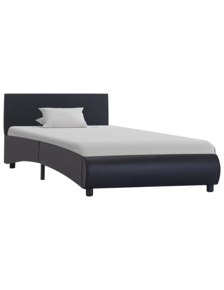 Giroletto con LED senza Materasso Nero in Similpelle 90x200 cm