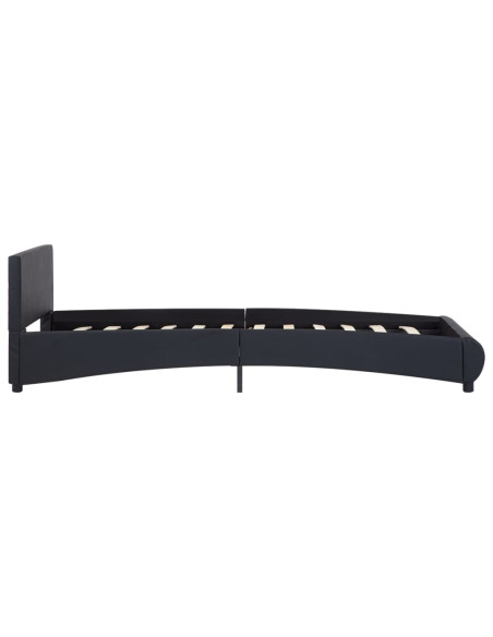 Giroletto con LED senza Materasso Nero in Similpelle 90x200 cm