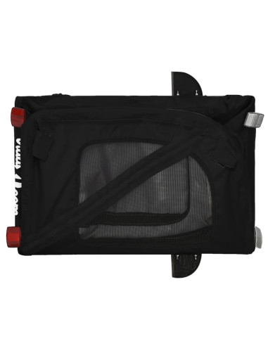 Rimorchio da Bici per Animali Nero Oxford e Ferro