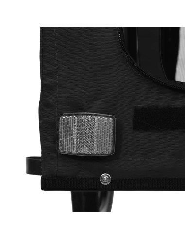 Rimorchio da Bici per Animali Nero Oxford e Ferro