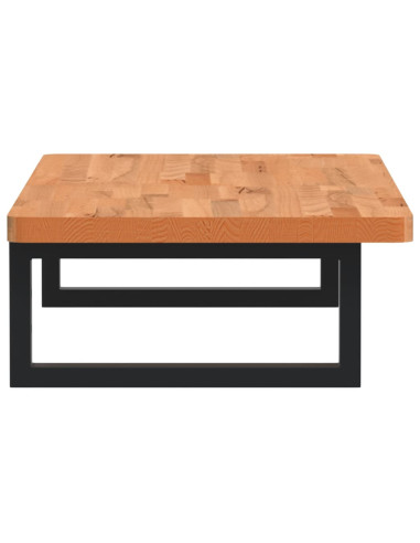 Ripiano a Parete per Lavabo in Acciaio e Massello di Faggio