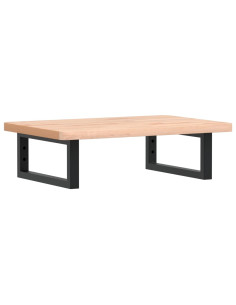 Ripiano a Parete per Lavabo in Acciaio e Massello di Faggio