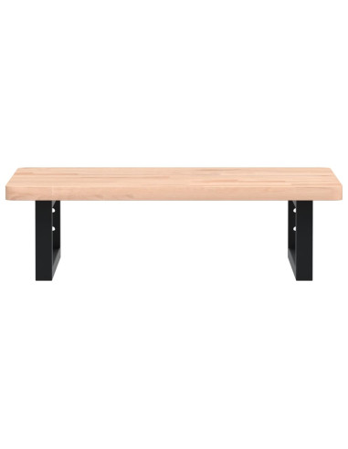 Ripiano a Parete per Lavabo in Acciaio e Massello di Faggio