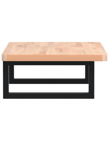 Ripiano a Parete per Lavabo in Acciaio e Massello di Faggio