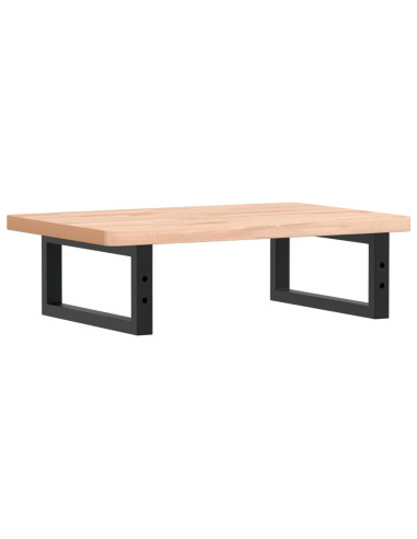 Ripiano a Parete per Lavabo in Acciaio e Massello di Faggio