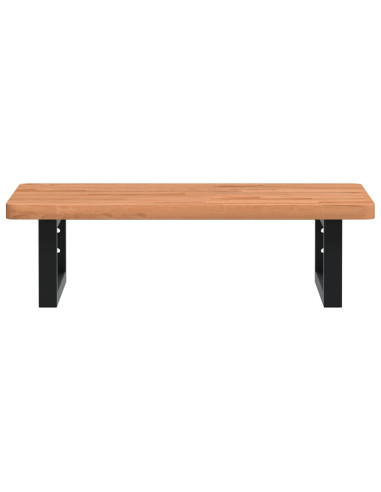 Ripiano a Parete per Lavabo in Acciaio e Massello di Faggio