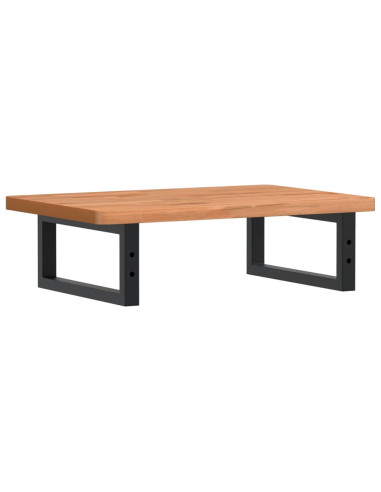 Ripiano a Parete per Lavabo in Acciaio e Massello di Faggio