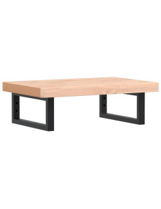 Ripiano a Parete per Lavabo in Acciaio e Massello di Faggio