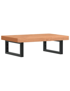 Ripiano a Parete per Lavabo in Acciaio e Massello di Faggio