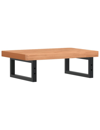 Ripiano a Parete per Lavabo in Acciaio e Massello di Faggio