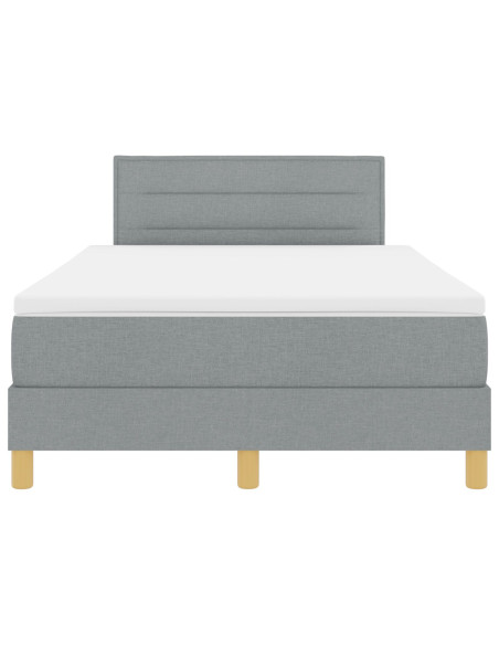 Letto a Molle con Materasso Grigio Chiaro 120x190 cm Tessuto