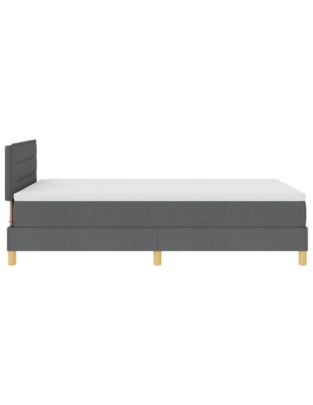 Letto con Box Spring e Materasso Grigio Scuro 120x190 cm in Tessuto