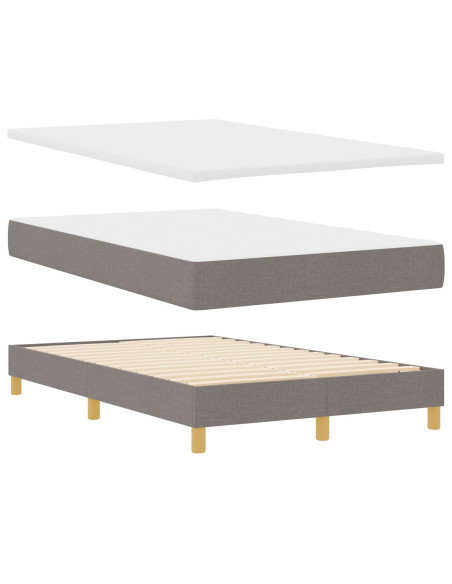 Letto a molle con materasso tortora 120x190 cm tessuto