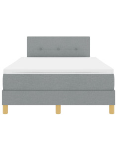 Letto a molle con materasso Grigio chiaro 120 x 190 cm Tessuto 2