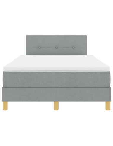 Letto a molle con materasso Grigio chiaro 120 x 190 cm Tessuto