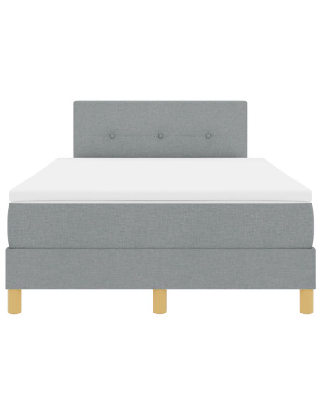Letto a Molle con Materasso Grigio Chiaro 120x190 cm Tessuto