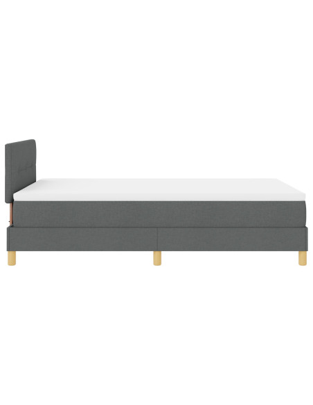 Letto a molle con materasso Grigio scuro 120 x 190 cm Tessuto