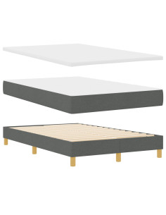 Letto a molle con materasso Grigio scuro 120 x 190 cm Tessuto 2