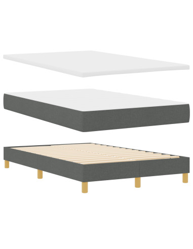 Letto a molle con materasso Grigio scuro 120 x 190 cm Tessuto