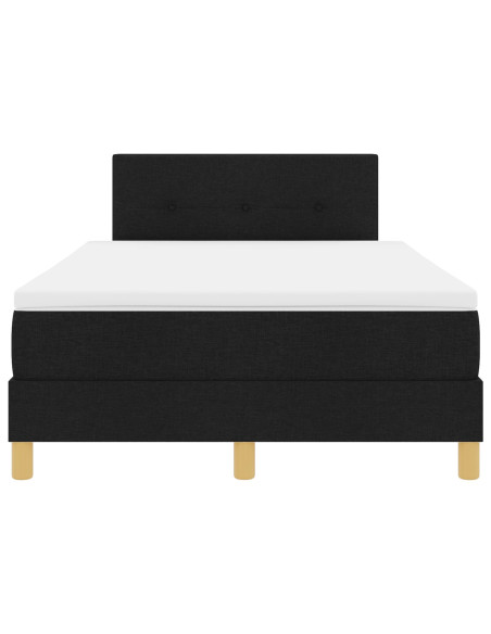 Letto Box Spring con Materasso Nero 120x190 cm Tessuto