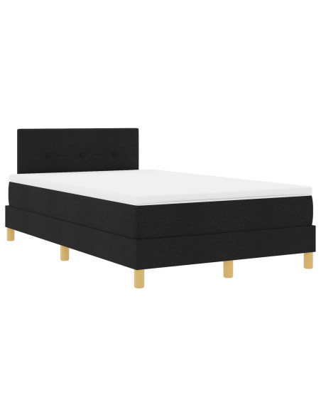 Letto Box Spring con Materasso Nero 120x190 cm Tessuto