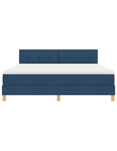 Letto a molle con materasso Blu 180 x 200 cm Tessuto
