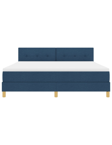 Letto Box Spring  con Materasso Blu 180x200 cm Tessuto